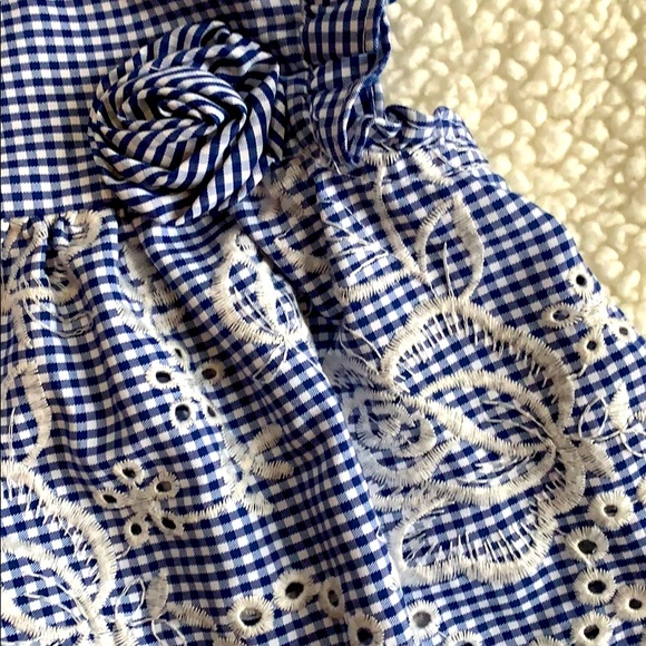SOLD Vintage Bonnie Jean Baby Gingham Embroidered Dress - Picture 5 of 5